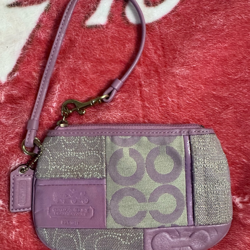 Coach Lavender Patchwork Wristlet - image 1